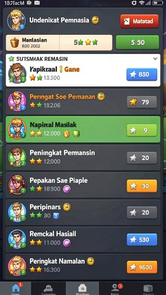 Level yang penuh tantangan dan petualangan seru.