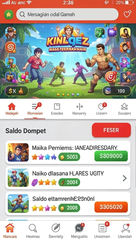 Fitur mode permainan yang seru dan menantang.