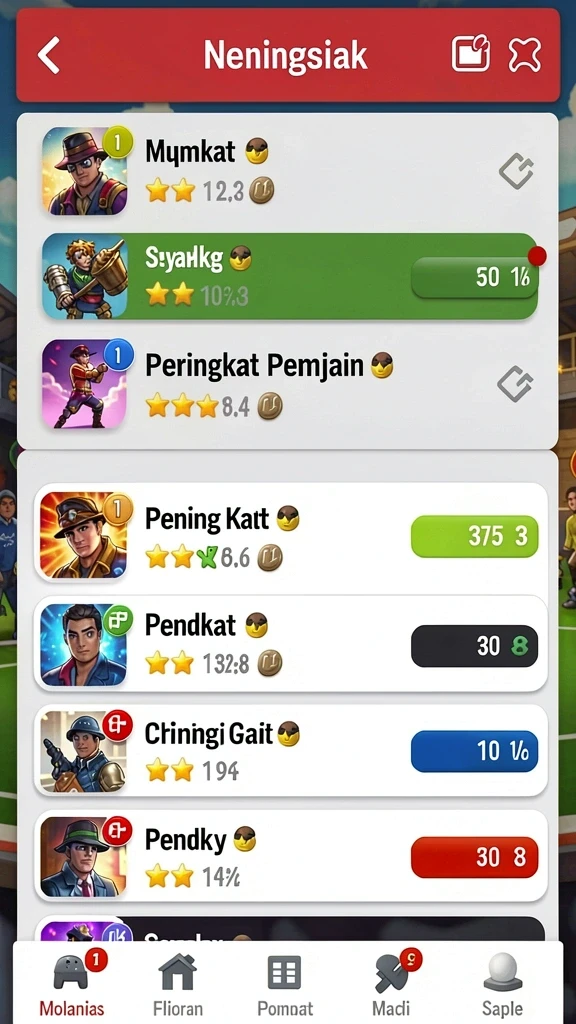 Berbagai pilihan karakter yang dapat dipilih.