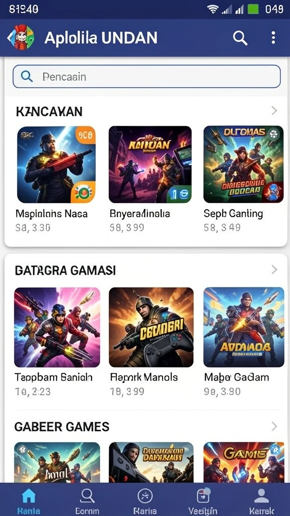 Screenshot memperlihatkan fitur event dan turnamen terbaru.