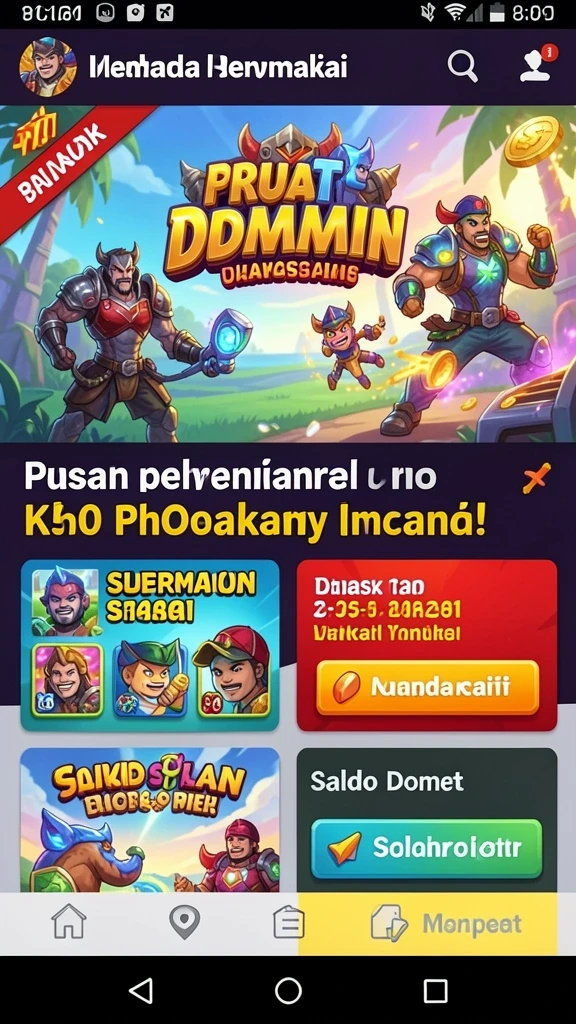 Ruang tantangan dengan berbagai pilihan misi seru.