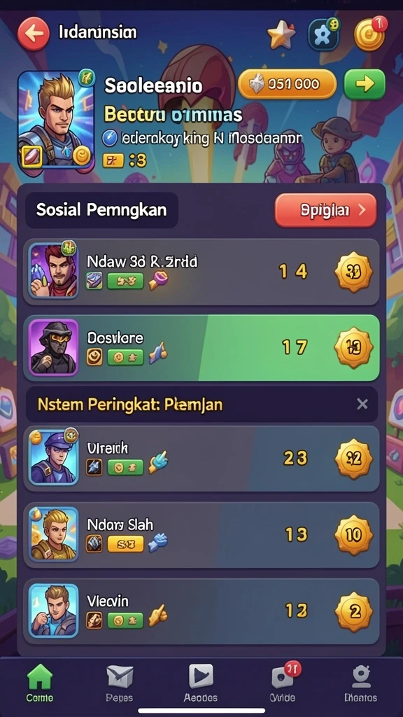 Tangkapan layar menampilkan dunia fantastis game yang kaya warna.